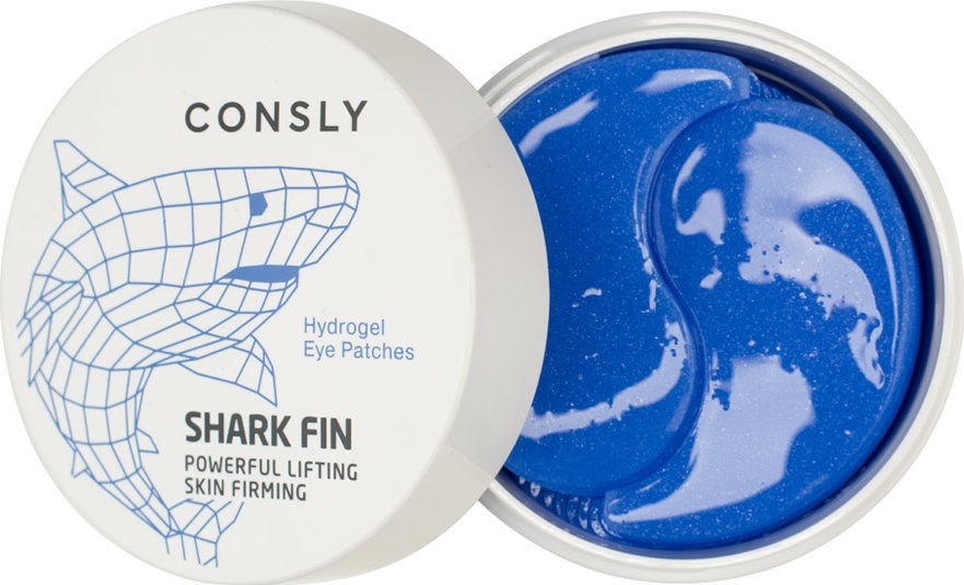 Патчи гидрогелевые для области вокруг глаз с экстрактом акульего плавника Hydrogel Shark Fin Eye Patches, Consly, 60 шт.