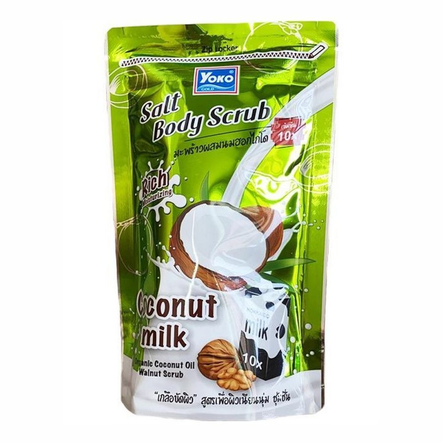 Солевой скраб для тела c кокосом и молочными протеинами Salt Body Scrub Coconut + Milk, Siam Yoko, 350 г