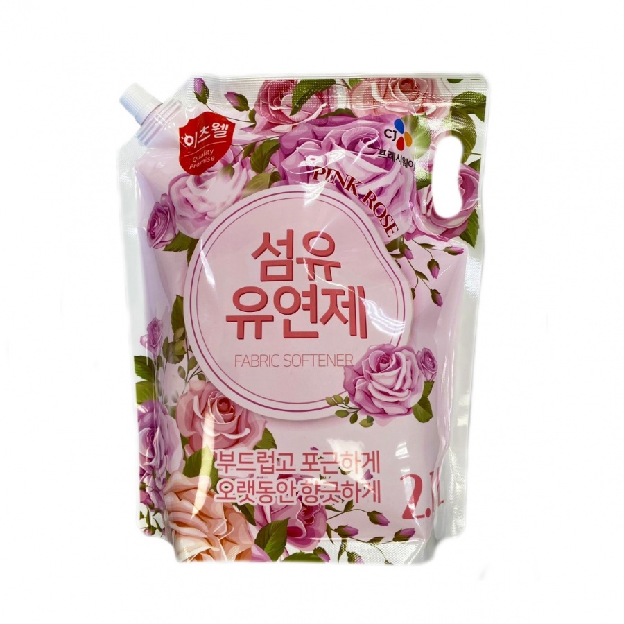 Кондиционер для белья с ароматом розы, tswell fabric softner Pink Rose, CJ , 2100 г  (мягкая упаковка)