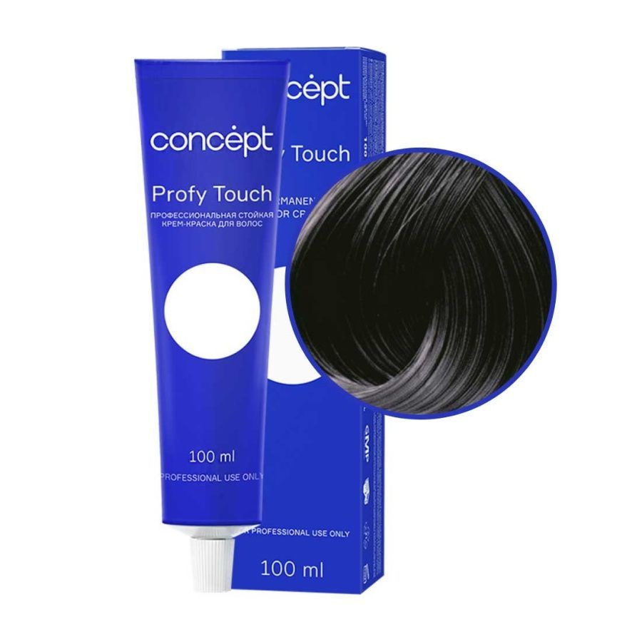 Профессиональный крем-краситель для волос, черный, Profy Touch 1.0, Concept, 100 мл