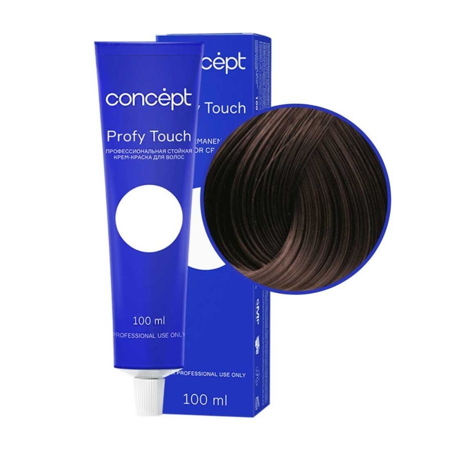 Профессиональный крем-краситель для волос, темно-каштановый , Profy Touch 4.75, Concept, 100 мл