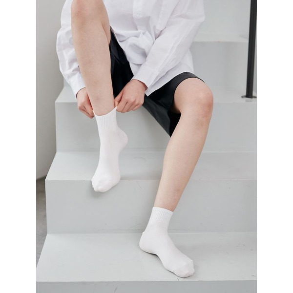 Носки мужские короткие, белые, размер 39-44,  (M-S-049-01)ADULTS, A TYPE, GGRN, 1  пара