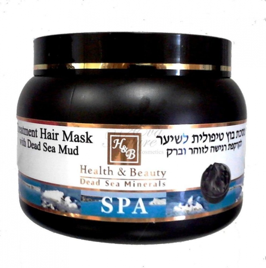 Увлажняющая маска для сухих и окрашенных волос с грязью Мертвого моря, Health and Beauty 250 мл