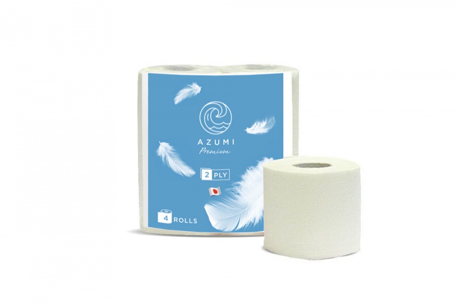 Двухслойная туалетная бумага 4 рулона, Azumi