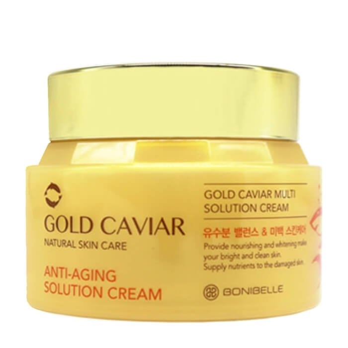 Антивозрастной крем для кожи лица с экстрактом икры и комплексом растительных экстрактов Bonibelle Gold Caviar Anti-Aging Solution Cream, Enough 80 мл