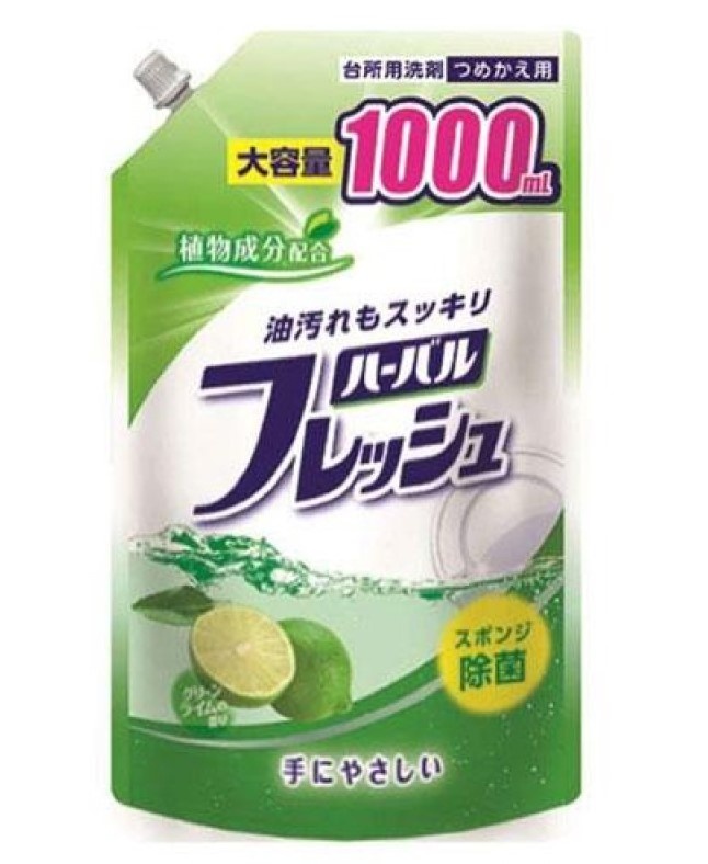 Средство для мытья посуды, овощей и фруктов с ароматом лайма Mitsuei, 1000 мл (мягкая упаковка)