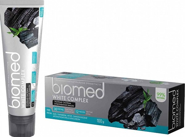 Зубная паста Biomed White Complex Тройная система отбеливания и уход за деснами, Splat 80 г