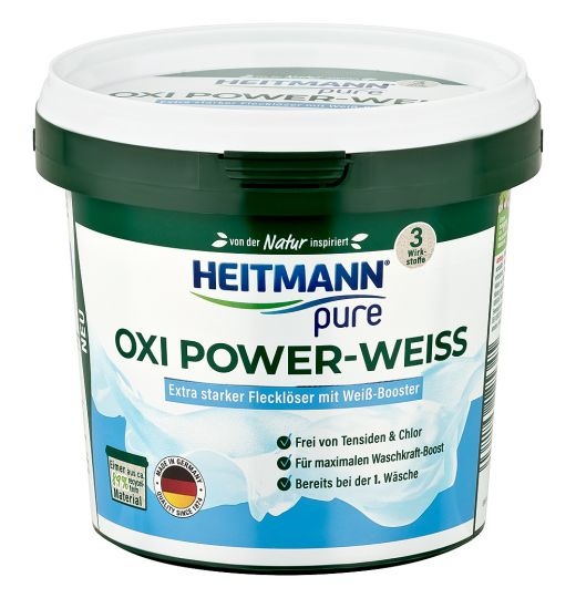 Отбеливатель-пятновыводитель для белых вещей Pure Oxi Power-Weiss, Heitmann 500 г