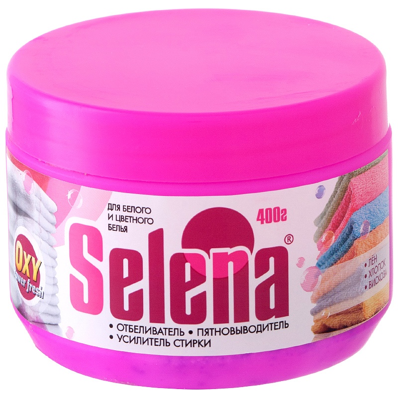  Отбеливатель-пятновыводитель и усилитель стирки универсальный Selena Oxy Power, Selena 400 г