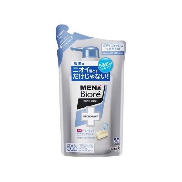 Пенящееся мужское жидкое мыло для тела с противовоспалительным и дезодорирующим эффектом Mens Biore, с ароматом свежести, мягкая упаковка, Као 380 мл