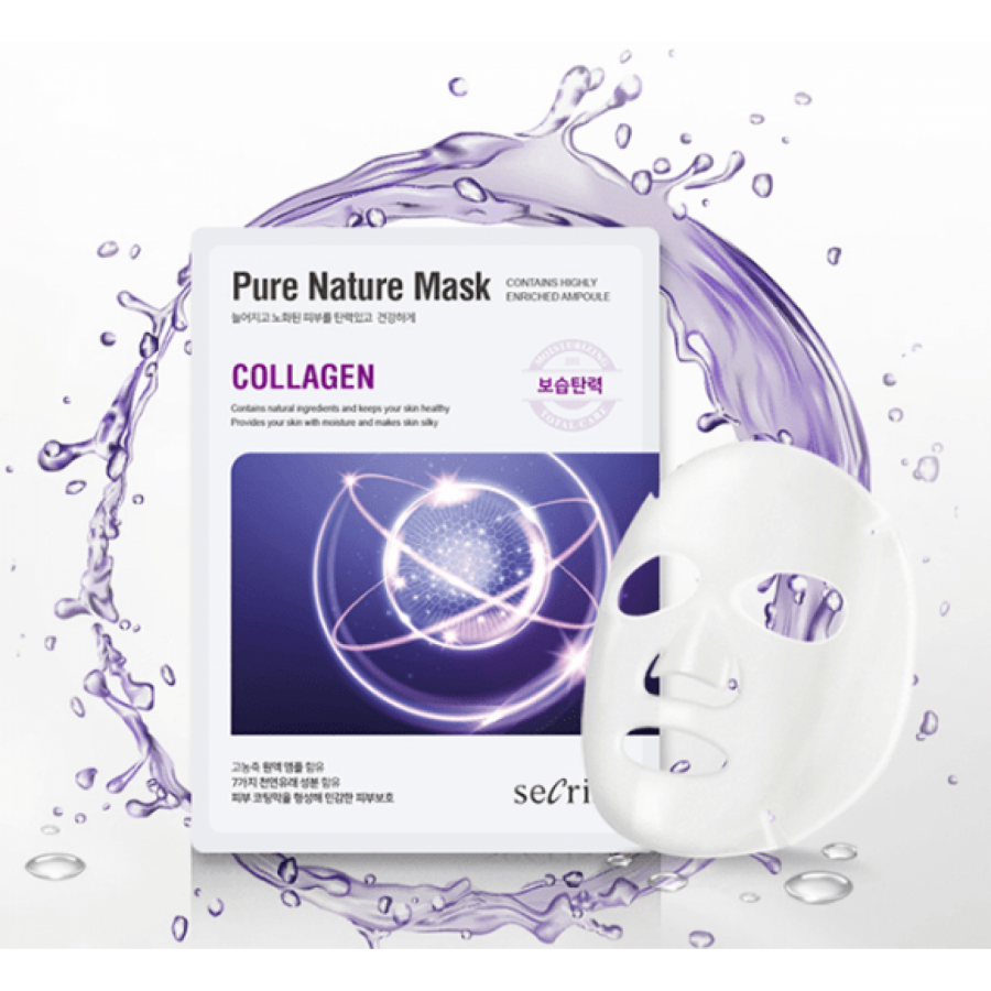 Маска тканевая для упругости кожи с коллагеном Secriss Pure Nature Collagen, Anskin 25 мл
