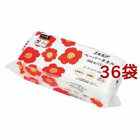 Бумажные двухслойные полотенца для кухни Kami Shodji, ELLEMOI, 150 листов (мягкая упаковка)