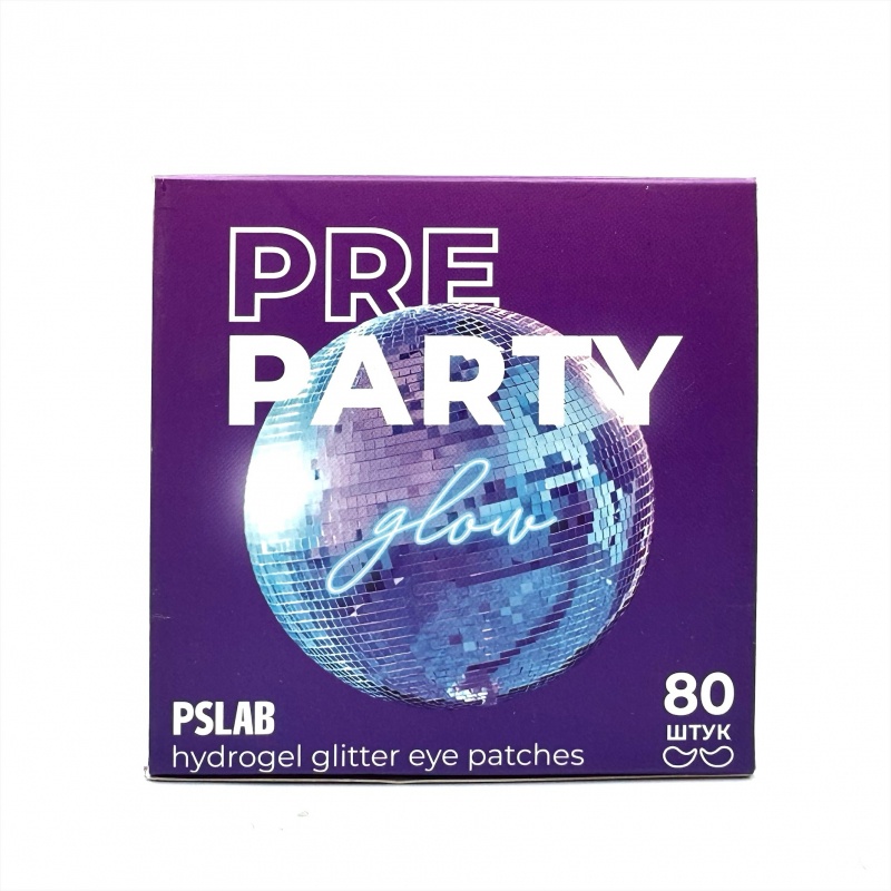 Патчи-глиттер с гиалуроновой кислотой для интенсивного увлажнения Patch Pre party, PSLAB, 80 шт.