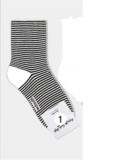 Носки женские короткие, в полоску, размер 35-39, (OD-W-041-01)ADULTS, B TYPE, GGRN, 1  пара