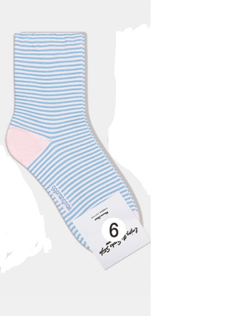 Носки женские короткие, голубые в полоску, размер 35-39, (OD-W-041-06)ADULTS, B TYPE, GGRN, 1  пара