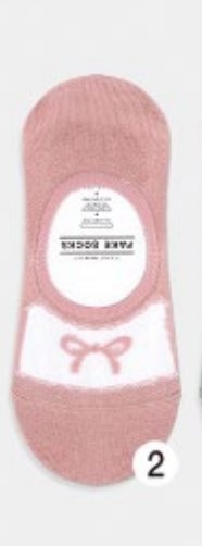 Носки женские короткие, розовые с принтом бант, размер 35-39, (W-F-055-02)ADULTS, B TYPE, GGRN
