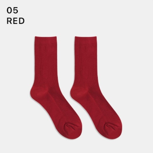 Носки женские длинные, красные, размер 35-39, (W-L-300-05)ADULTS, I TYPE, GGRN