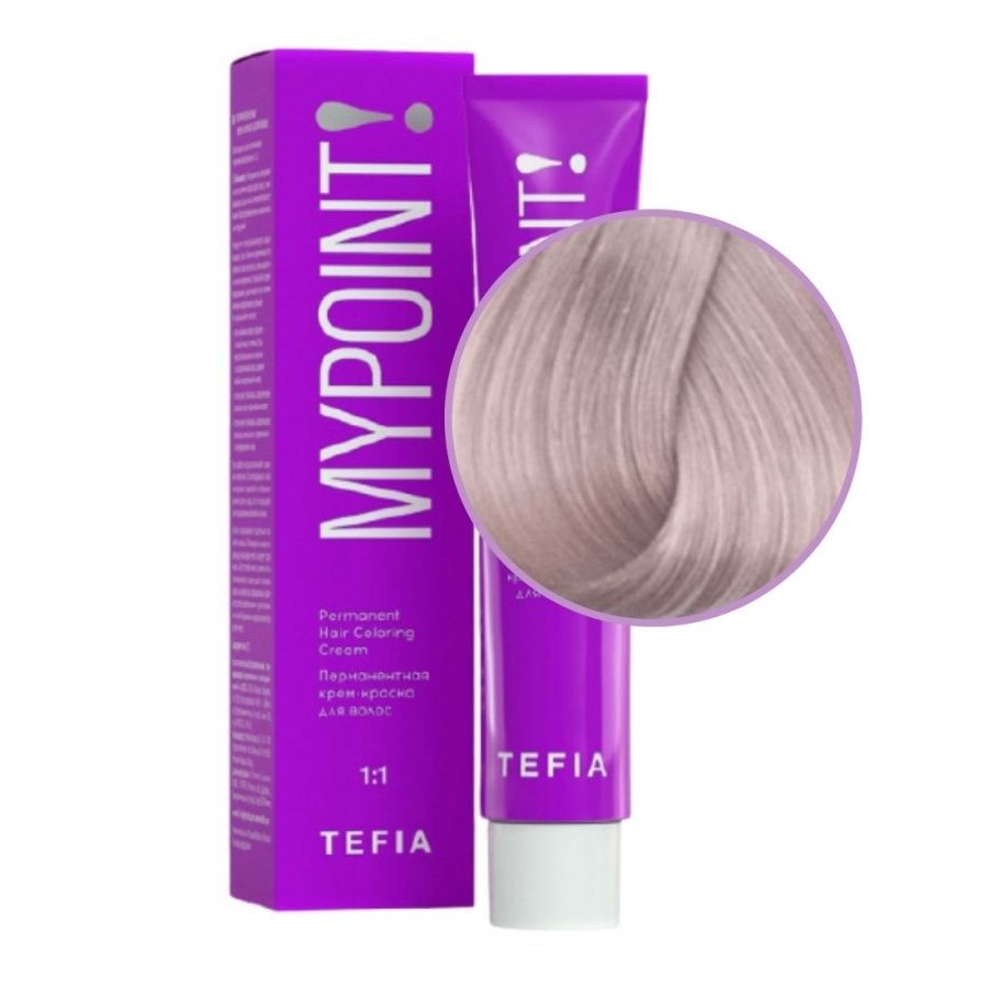 Гель-краска для волос тон в тон, Экстра светлый блондин фиолетовый, безаммиачная, Mypoint 10.7, TEFIA, 60 мл