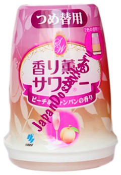 Освежитель воздуха для туалета аромат персика в шампанском Kaori Kaoru, KOBAYASHI (сменная упаковка) 140 г