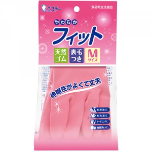 Перчатки для бытовых и хозяйственных нужд (средней толщины с внутренним покрытием) размер М  Family, ST  (розовые)