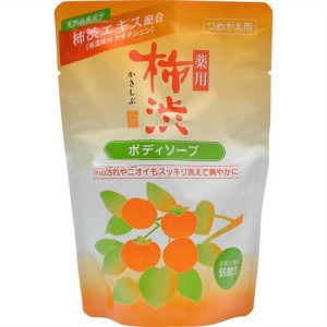 Жидкое антибактериальное мыло для тела с экстрактом хурмы и гиалуроновой кислотой Kakishibu Medicated Body Soap, KUMANO  350 мл (запасной блок)