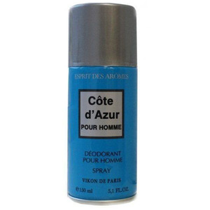 Дезодорант аэрозольный парфюмированный для мужчин, Лазурный берег Vikon De Paris Cote d Azur, Новая Заря 150 мл