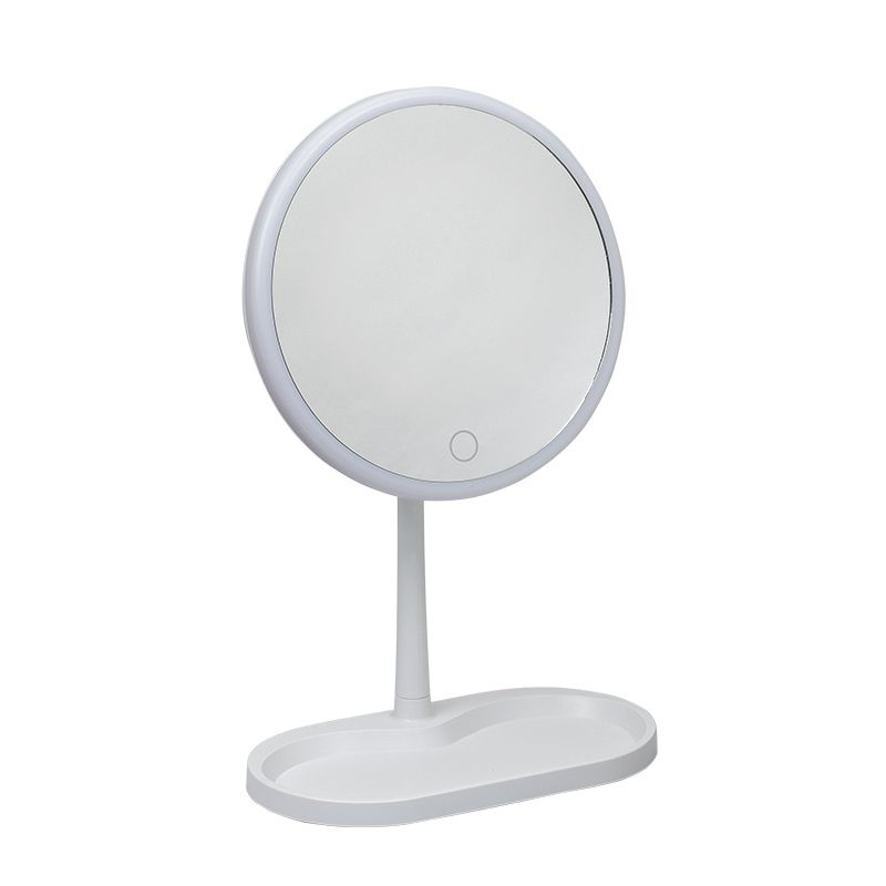 Зеркало косметическое с LED подстветкой (батарейки + USB), белый, Nail Art 