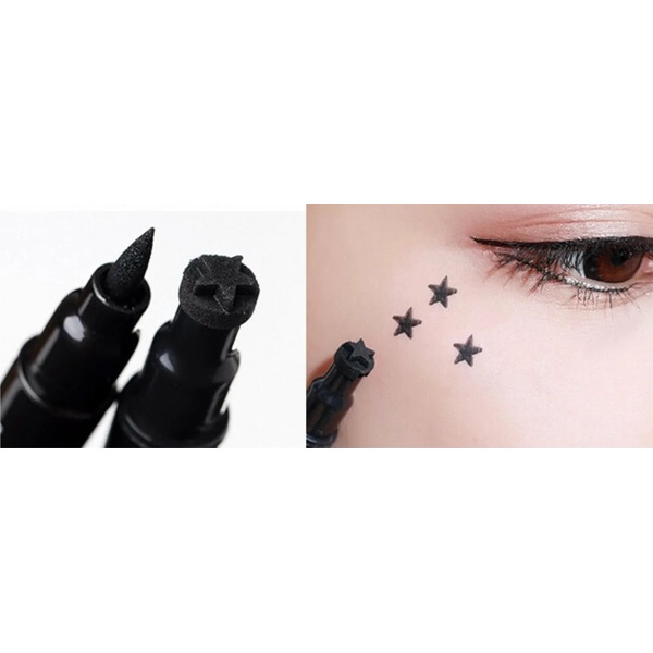Подводка для глаз со штампом Сердце Черная 2 in 1 Quick & Easy Eyeliner Heart stamp, Selfie Star