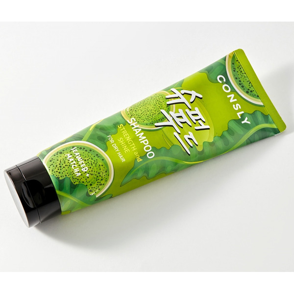 Шампунь с экстрактами водорослей и зеленого чая Матча для силы и блеска волос Seaweed Matcha Shampoo For Strength Shine, CONSLY, 250 мл