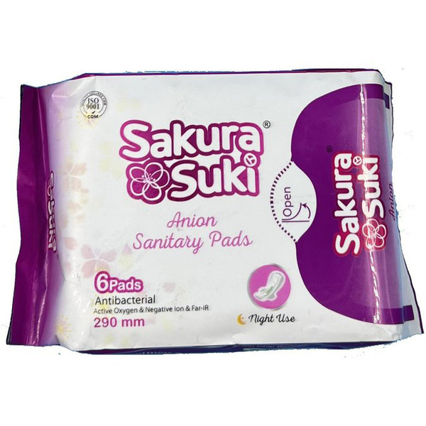 Прокладки гигиенические 290 мм, ночные, Sakura Suki 6 шт
