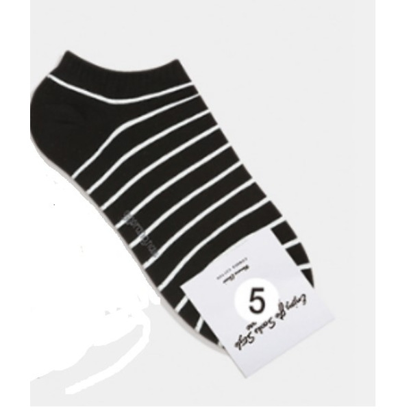 Носки мужские короткие, черные в полоску, размер 39-44, (M-S-003-05)ADULTS, A TYPE, GGRN