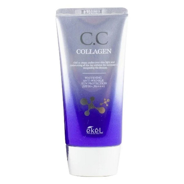 CC крем для лица, CC Cream (Tube) Collagen SPF 50, Ekel, 50 мл