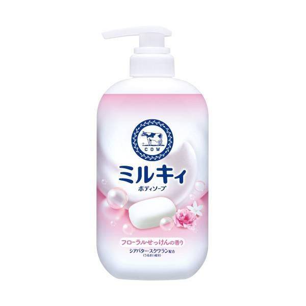 Жидкое молочное мыло для тела, c маслом ши и скваланом, с ароматом цветочного мыла и фруктовыми нотками, помпа Мilky Body Floral Soap, COW, 500 мл Жидкое молочное мыло для тела, c маслом ши и скваланом, с ароматом цветочного мыла и фруктовыми нотками, помпа Мilky Body Floral Soap, COW, 500 мл