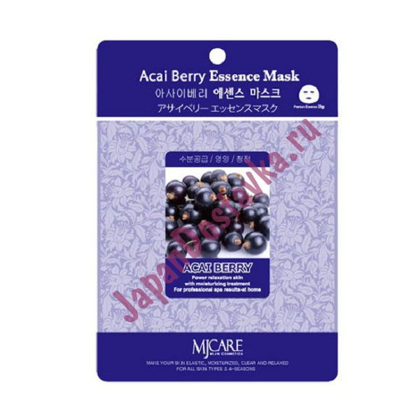 Маска тканевая с экстрактом ягод асаи Acai Berry Essence Mask, MIJIN 23 мл