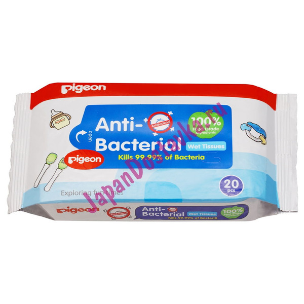 Антибактериальные влажные салфетки PIGEON 20 шт. (мягкая упаковка)