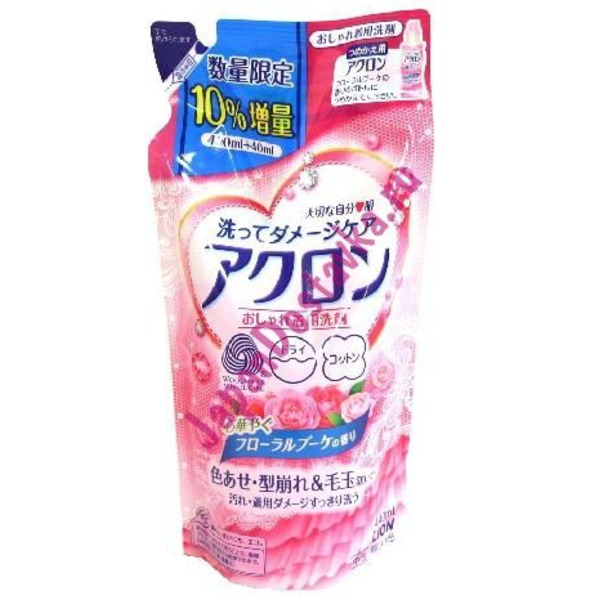 Японское жидкое средство для стирки деликатных тканей Acron (с цветочным ароматом), LION 400 мл (запаска)