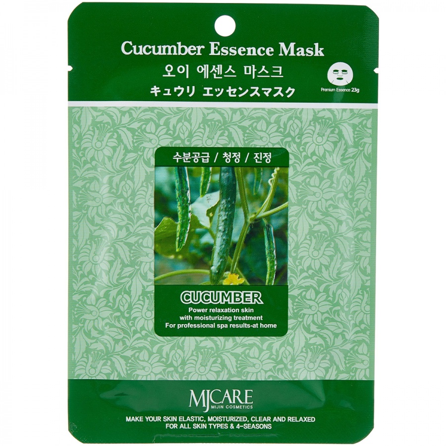 Маска тканевая с экстрактом огурца Cucumber Essence Mask, MIJIN 23 мл