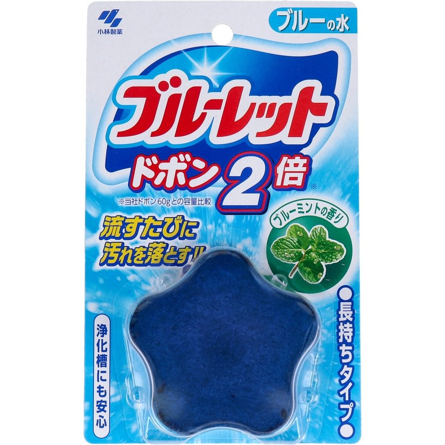 Двойная очищающая и дезодорирующая таблетка для бачка унитаза Bluelet Dobon W (мята), KOBAYASHI 120 г