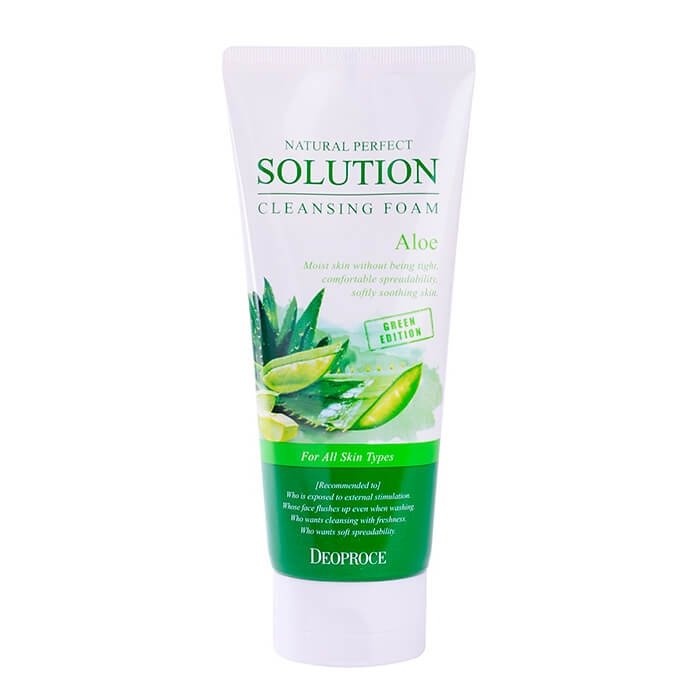 Пенка для умывания с алоэ Natural Perfect Solution Cleansing FoamGreen Edition Aloe, DEOPROCE 170 г