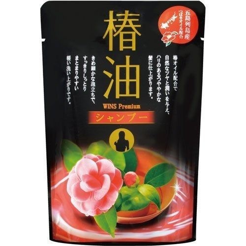 Премиум шампунь с эфирным маслом камелии Wins Premium Camellia Oil Shampoo, NIHON  400 мл (запаска)