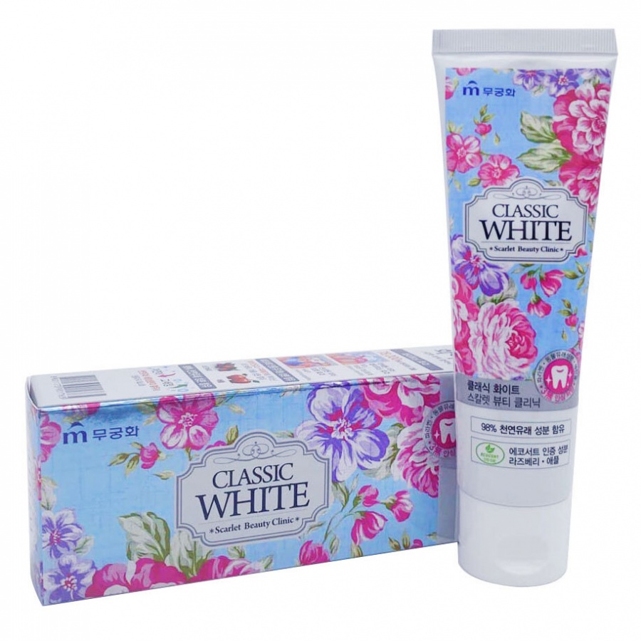 Отбеливающая зубная паста со вкусом мяты и ягод Classic White Scarlet Beauty Clinic, MUKUNGHWA  110 г