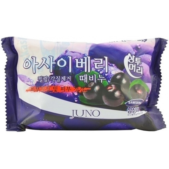 Мыло-скраб с экстрактом черники Sangtumeori Peeling Soap Blueberry, JUNO   150 г