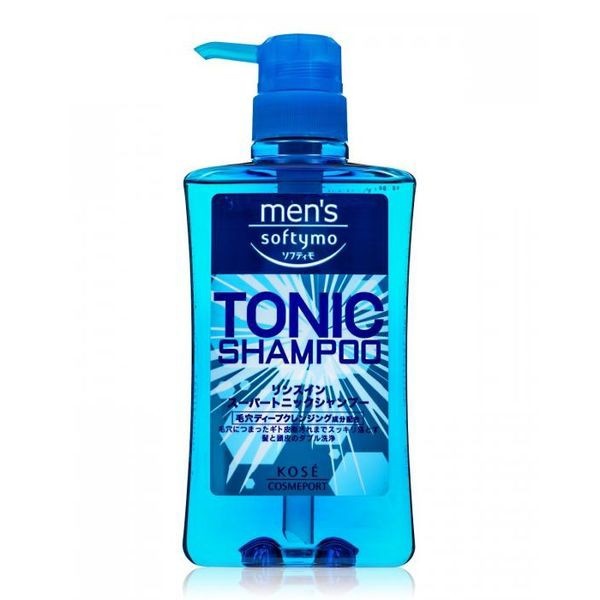 Мужской тонизирующий шампунь для волос с цитрусовым ароматом Mens Softymo Tonic Shampoo, KOSE COSMEPORT 550 мл (диспенсер)