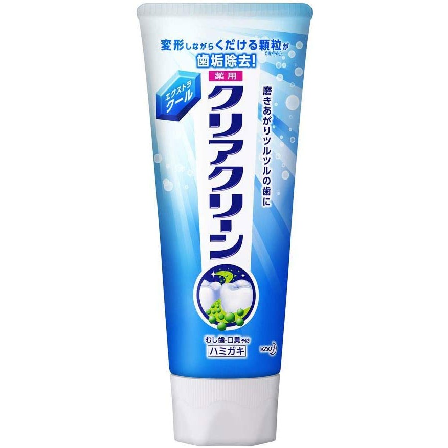 Освежающая лечебно-профилактическая зубная паста Clear Clean Extra Cool, с микрогранулами (с эффектом прохлады и мятным вкусом), KAO 130 г