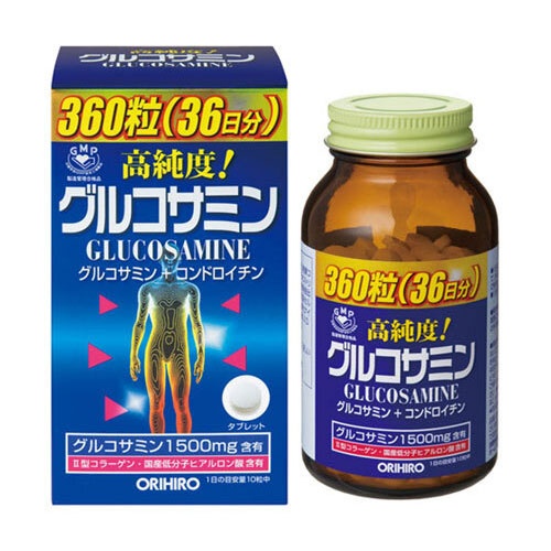 Японский БАД Глюкозамин и хондроитин с витаминами, Orihiro (360 таблеток на 36 дней)