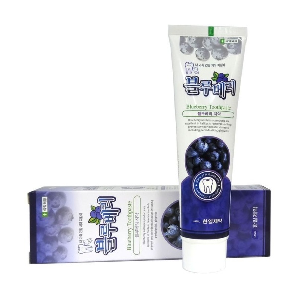 Зубная паста с экстрактом черники и перечной мяты Natural A Blueberry Toothpaste, HANIL CHEMICAL  180 г