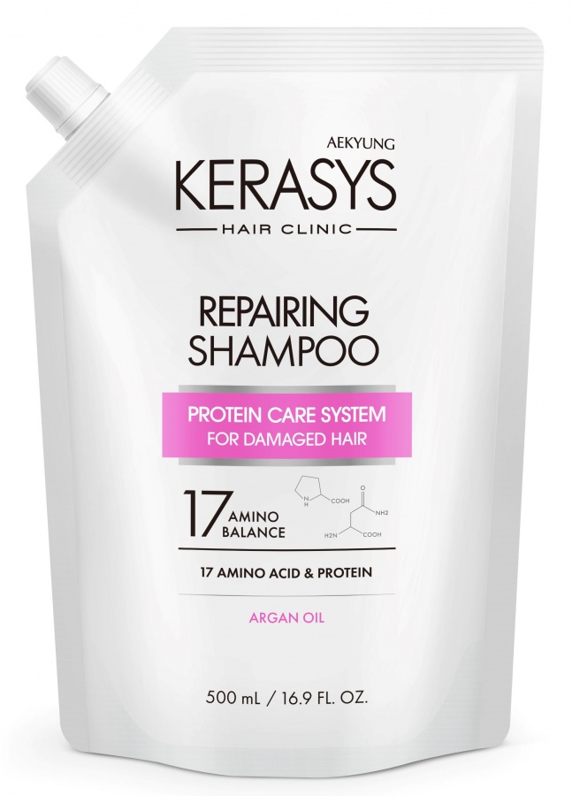 Восстанавливающий шампунь для волос Damage Care Repairing Shampoo, KERASYS   500 мл (запаска)