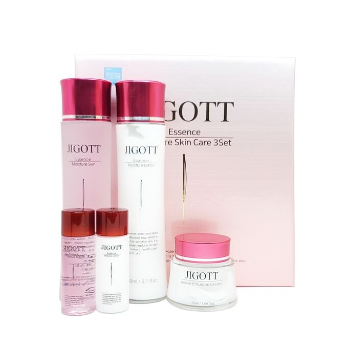 Подарочный набор MOISTURE SKIN CARE 3SET, Jigott (тонер, лосьон, крем) 