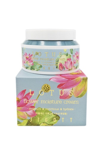 Глубоко увлажняющий крем для лица с экстрактом лотоса, LOTUS FLOWER MOISTURE CREAM, Jigott, 100 мл 