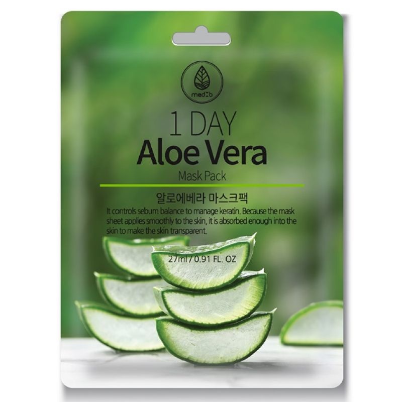 Тканевая маска с экстрактом Алоэ Вера, 1 Day Aloe Vera Mask Pack, Med B, 27 мл 
